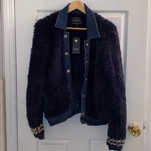 Blue Faux Fur Jacket